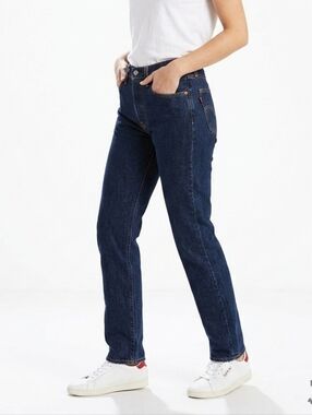 Levi's Straight Leg Jeans in Dark Blue Denim